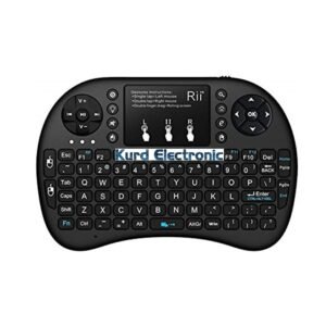 Black Rii mini i8 2.4G Wireless Keyboard Remote Control Touchpad with Rechargable Lithium Battery