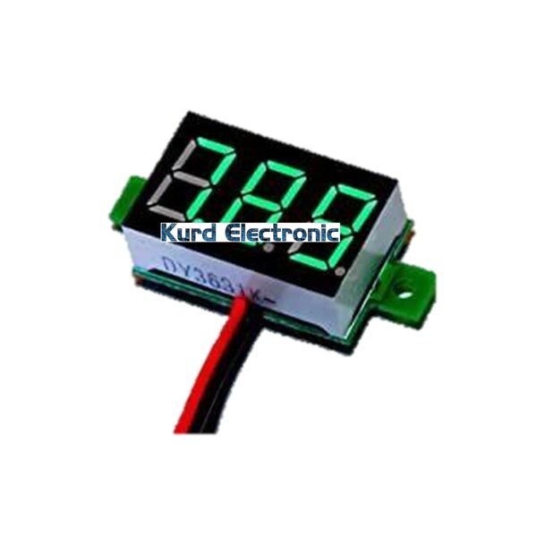 0.28inch 0-100V Three Wire DC Voltmeter Green