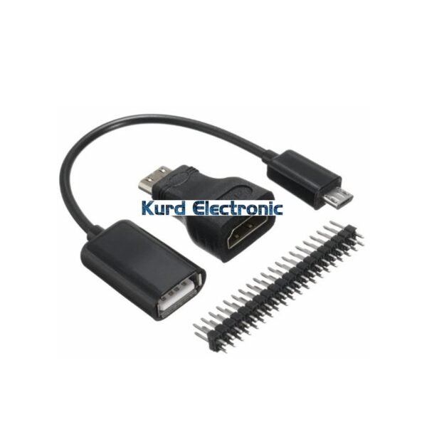 Raspberry pi zero 3 in 1 Micro USB Cable+ Pin Header+ HDMI Adapter