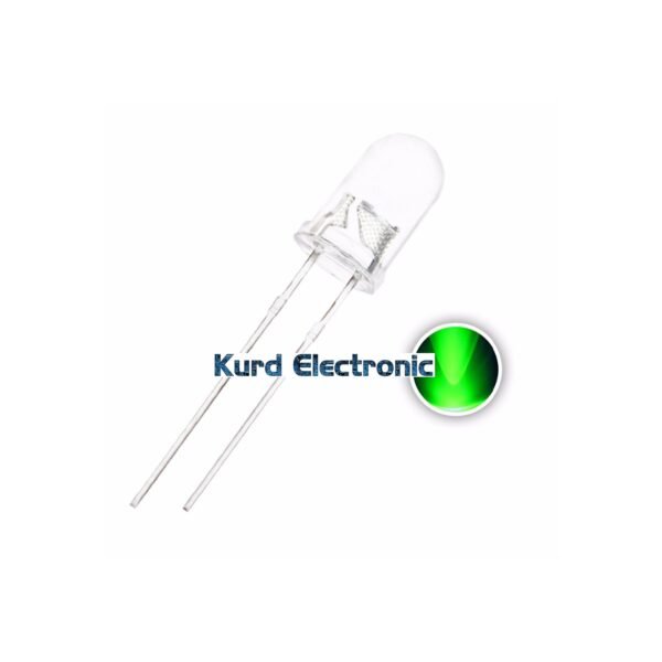 LED 5MM Water Clear Green 5 pcs