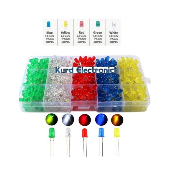 500PCS 5 Colors F5 MM LED Kit