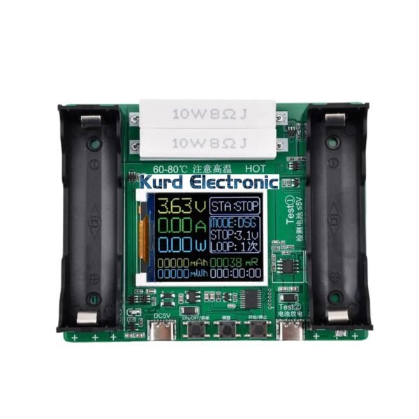 Battery Capacity Tester Module MAh MWh Digital Battery Power Detector Module 18650 Battery Tester Type-C