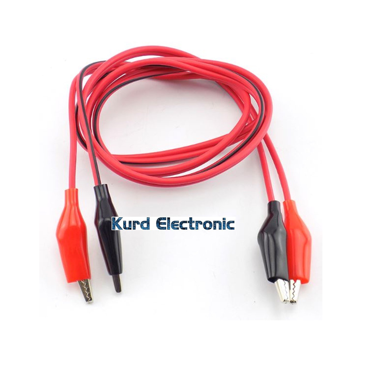 1691320471slide912.jpg 1M electrical Alligator Clips cable Jumper Wire DIY Test Leads red - black - Image 1