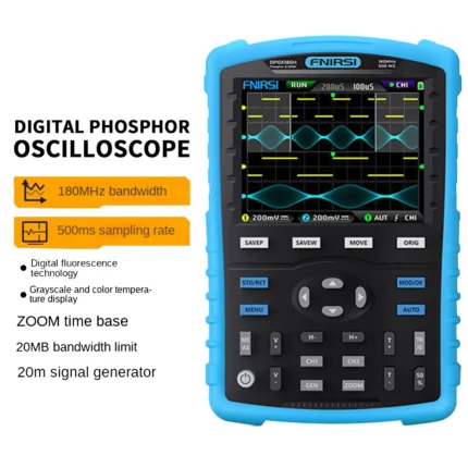 FNIRSI DPOX180H Handheld Dual Channel Digital Oscilloscope 180MHz-3DB 2 In 1 Function Signal Generator 20mhz