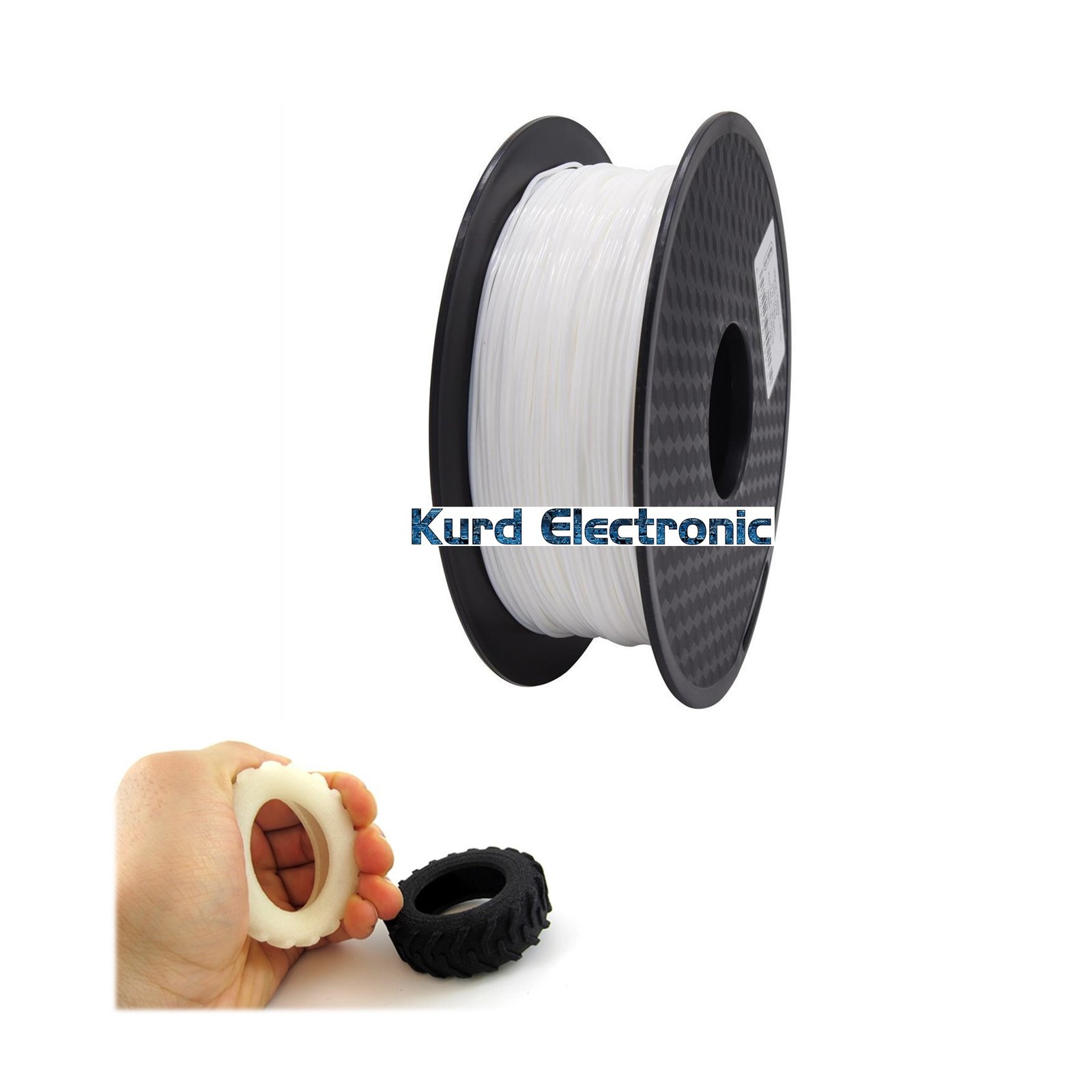 1607075296slide519.jpg 3D Printer Filament Flexible 1.75mm White 1KG/Roll - Image 1