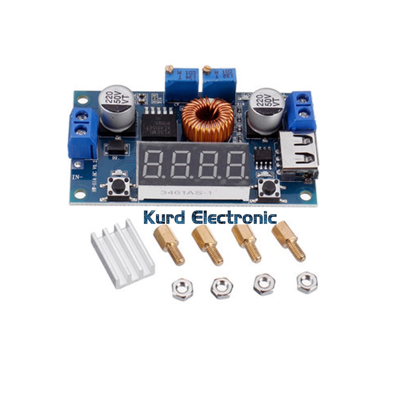 1618051663slide591.jpg DC-DC XL4015 Adjustable Step- down Module 5A 75W with 4 Bits Digital Display Voltmete - Image 1