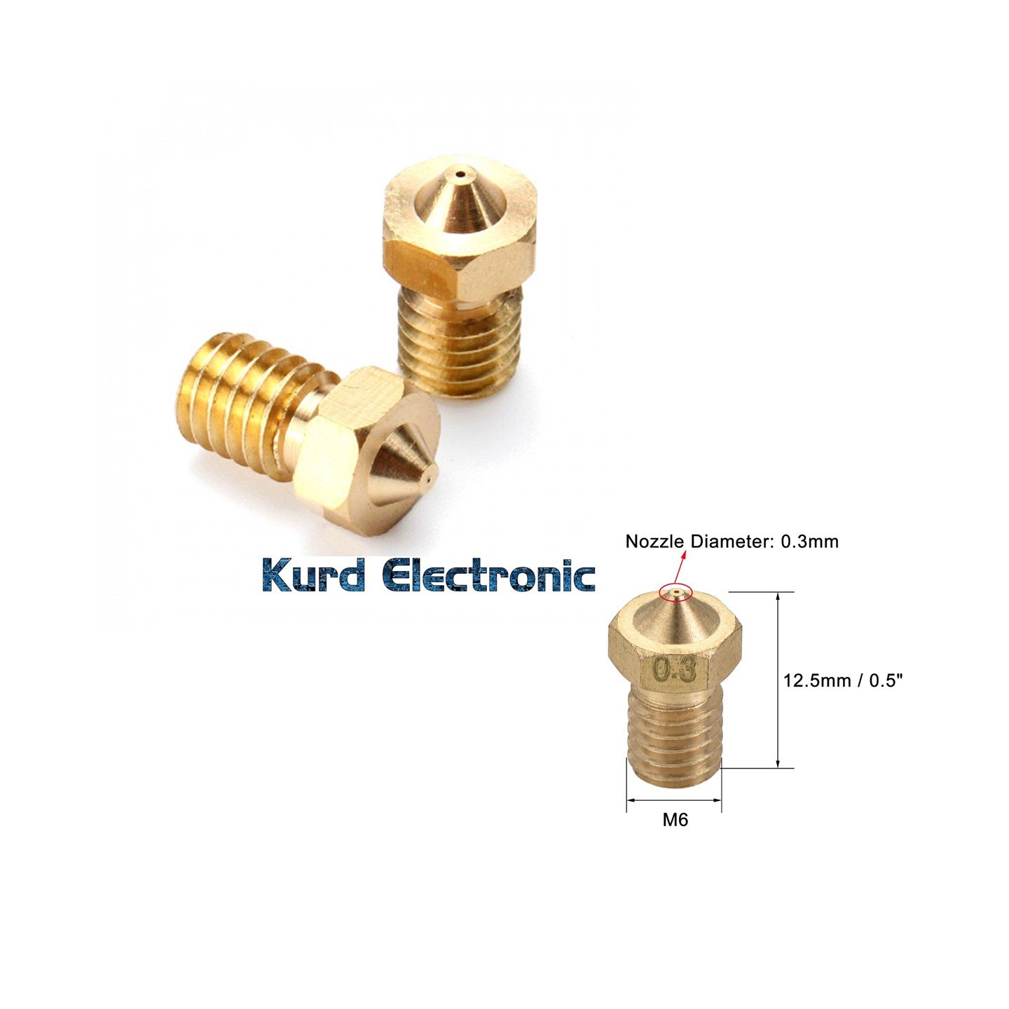 1651414877slide768.jpg V5 V6 M6 Thread Brass Nozzle 1.75+0.3mm - Image 1