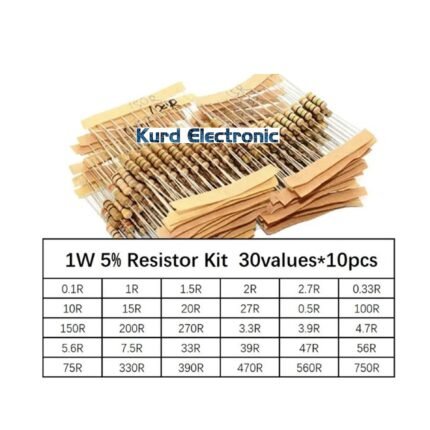 300pcs Resistor Kit 1W 5% 30values X 10pcs Carbon Film Resistance 0.1-750 ohm Set